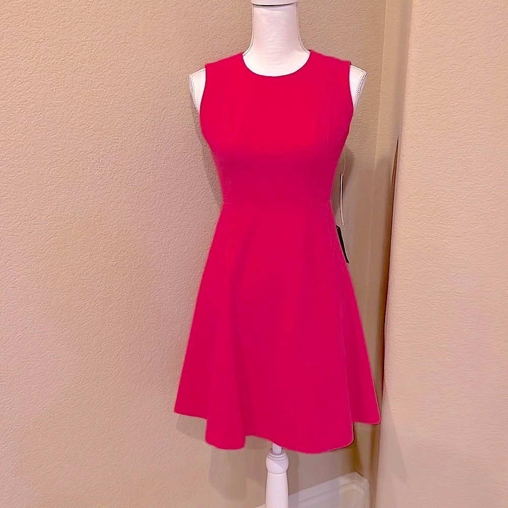 Eliza J Petite Hot Pink Sleeveless Fit & Flare Dress